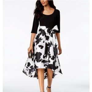 R & M Richards floral high-low dress.